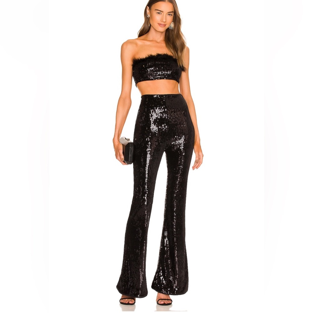 NBD x Marianna Hewitt Maeve Pant Black Sequins NWT